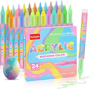 Straight Liquid Markrs , Skin Tone / Macaron Color Acrylic Paint Art Markers, Precision Markers,Brush Tip Skin Tone Markers Set, Perfect for Paper Wood Rock Glass Plastic Metal Canvas Comics Anime Coloring