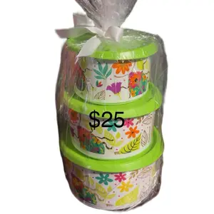 tupperware set of 3 containers