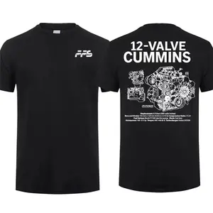 Far From Stock 12 Valve Cummins T-Shirt for Men - Shades for Everyone - From Small to Extra Large - Fashion for All - Unisex Fashion Choices