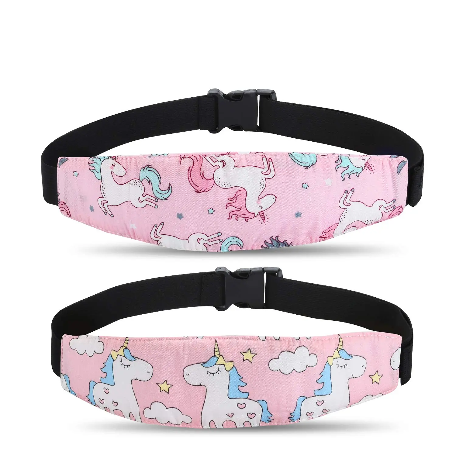 Carseat  Support, seat Straps Pillow Support Ban,   Strap Headrest,Slumber Sling Sleep Positioner for     (Pink Unicorn -2 Pack)