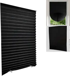 Blackout Blinds for Windows Cordless Design Temporary Shades No Drill Mini Blinds Black-high Shading 23.6 * 59" for Bedroom Bathroom Kitchen Office