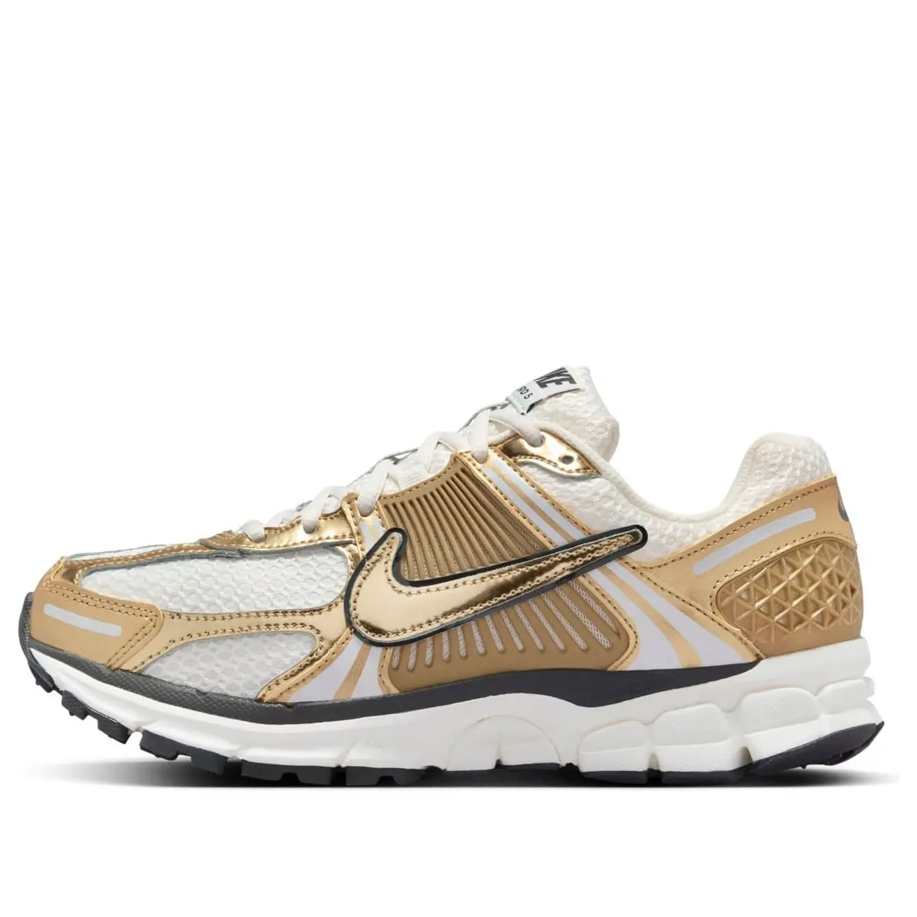 NIKE Women's Air Zoom Vomero 5 Sports Sneakers, 'Metallic Gold' Colorway, Style Code HF7723-001 NIKE Women's Air Zoom Vomero 5 Sports Sneakers, 'Metallic Gold' Colorway, Style Code HF7723-001