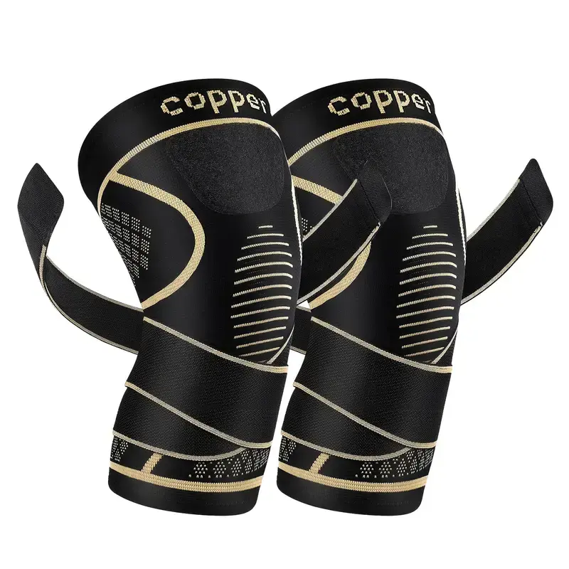 Copper Knee Braces for Men and Women (2 pack) -Knee Supports Copper Compression Knee Sleeve for Knee Pain, Arthritis, Sports and Recovery Support (M-XXL)