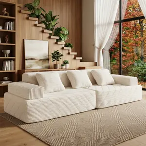 【Summerwins】Oversized Corduroy Cloud Sofa | 1400LBS Heavy Duty | Modular Sectional Sofa | Vacuum Compressed | Pet Friendly Cloud Sofa | Fits Living Room Apartment | Free Gifts | 2 Pickages Shopping,sofas living room outdoorfun