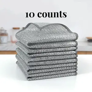 Mesh Dishcloth (10 Counts), Reusable Sustainable Dishcloth, Multipurpose Dishcloth for Wet and Dry Use, Kitchen Cleaning Cloth, Household Cleaning Supplies