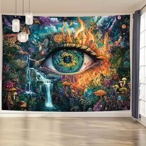 Psychedelic Eyes Tapestry Trippy Eyes Backdrop Abstract Theme Wall Hanging Photography Background Art Decor for Living Room Bedroom Indoor Outdoor Home Decoration