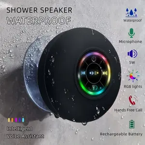 Waterproof Speaker-Bass sound&Led RGB light, Mini, TWS,Subwoofer Bluetooth Portable ,Hands-Free call, Rechargeable,Wireless Stereo for toy gift idea,outdoor,party,Beach, Shower & Home