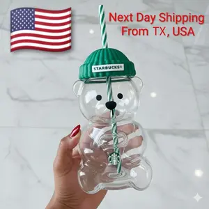 Starbucks 20oz Bearista Glass Bear Cup Limited Edition Glass Cup Valentine gift 2025 with Real Photo