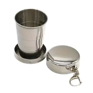 Stainless Steel Foldable Cup Portable High Temperature Resistant Travel Mug, Retractable Mouthwash Small Water Bottle, Food Grade Outdoor Use Camping Gear