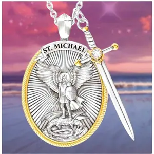 ANGEL ARCHANGEL SWORD SAINT MICHAEL Pendant On 925 Sterling Silver 20" necklace