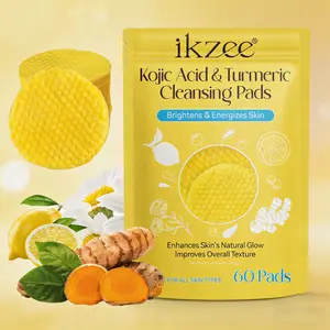 Ikzee Turmeric Kojic Acid Exfoliating Cleansing Tablets 60 Pieces, Brightening Exfoliator, Brighten Skin Tone, Fade Dark Spots, Face & Body Use, Renewing Glow Formula