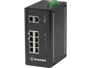 Black Box Industrial (8) 10/100/1000 PoE + (2) Gigabit Ethernet Switch