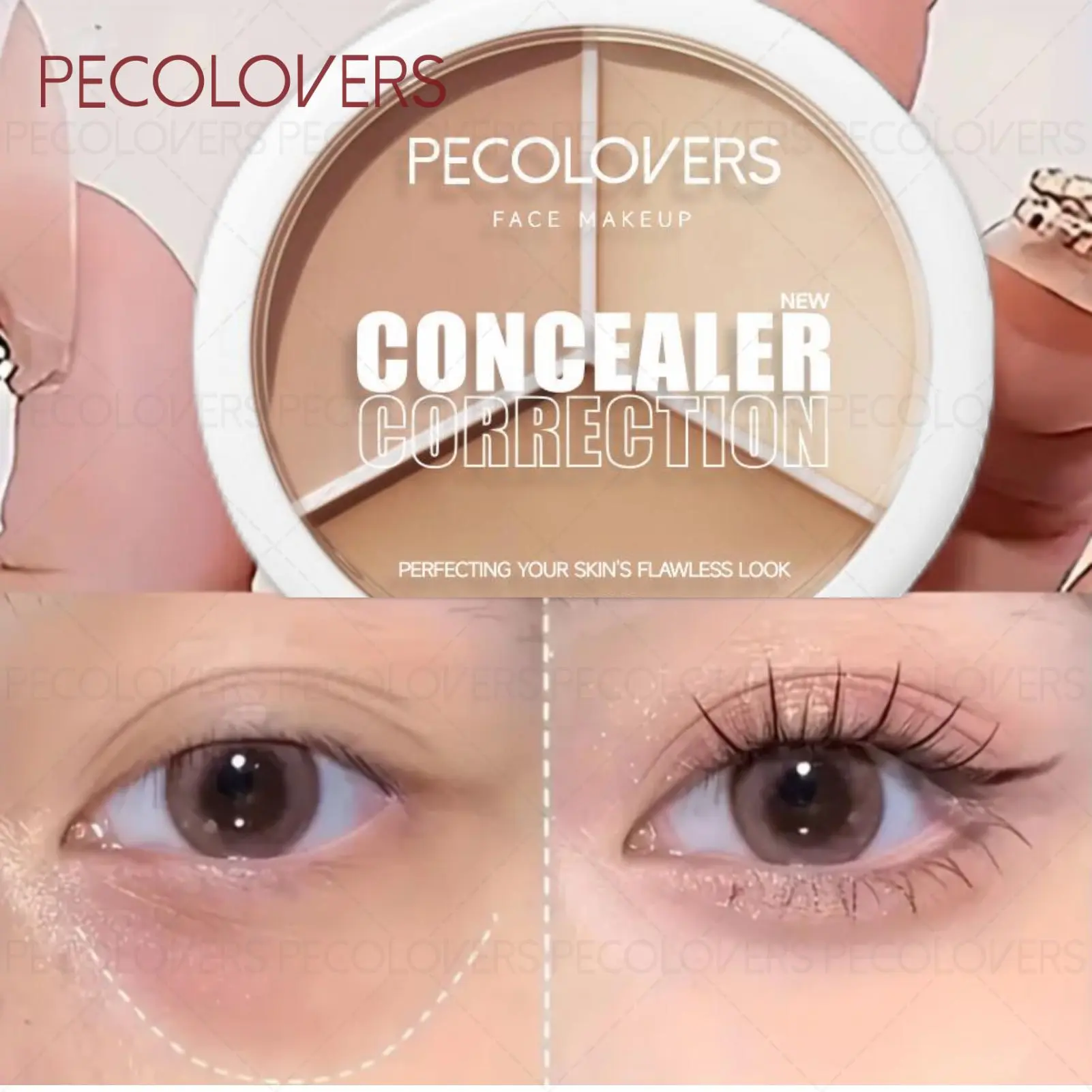 Three-color Concealer Highlighter Contour ,Cover Spots ,Facial brightening，Suitable for All Skin Types