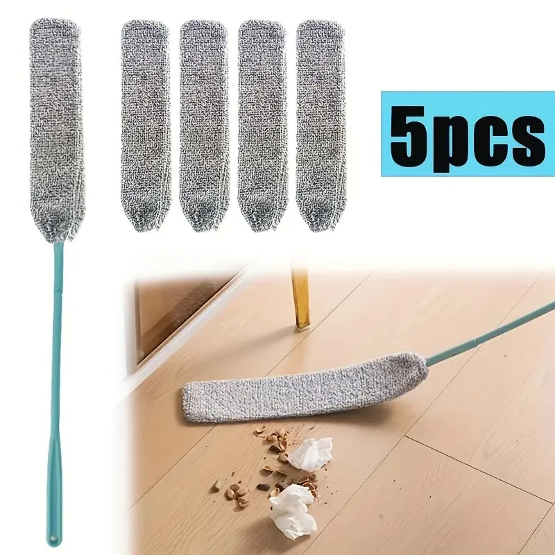 Ultra-Fine Fiber Dust Cleaner with 4 Replacement Heads, Washable & Bendable Cleaning Duster, Flexible Cleaning, Ideal for Sofa Gaps, Ceiling Cleaning, Household Cleaning Tool, Home Dusting Tool Kit, Duster Set