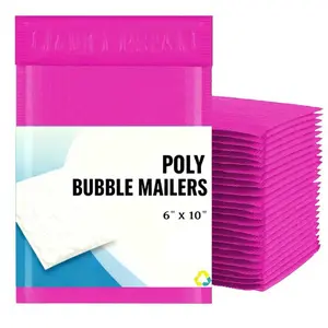 6x10 (6x9) Poly Bubble Mailer Padded Envelope Shipping Bag Premium Hot Pink