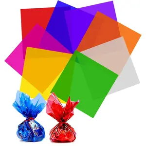 120 count Colored Cellophane Sheets, 12 x 12 Inch Cellophane Paper, Colored Cellophane Wrap for DIY Arts Crafts, Packaging Small Gifts, Candy Wrapping, Holidays and Parties Decoration