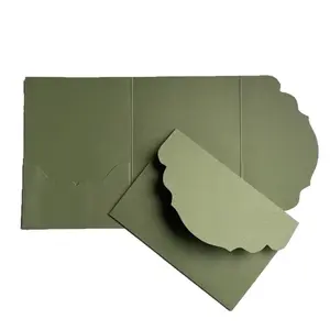 Elegant Floral Wedding Invitation Cards with Envelope – Pocket Fold Cherry Blossom Wedding Invite Set for Engagement Party, Bridal Shower or Anniversary, 10/20PCS Invitation Kit