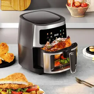 Air Fryer, 6 Qt Air Fryer, Air Fryer Oven With 9 Cooking Functions, Shake Reminder, Powerful 900W Electric Hot Air Fryer Oil-Free Cooker, Dishwasher Safe Nonstick Pan