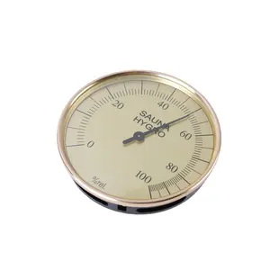 Bimetallic thermometer and hygrometer without battery for sauna, steam room, home use, baby and elderly room, wall-mounted thermometer