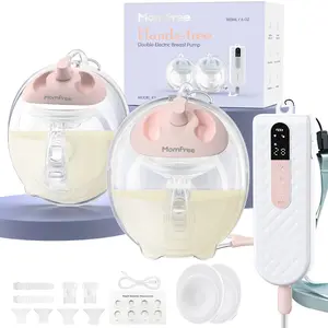 MomFree K3 Wearable Breastfeeding Pump Portable Hands-Free Milk Collector with Soft Double Cushion LED Display 9 Comfort Modes Rechargeable for 15-24mm Sizes