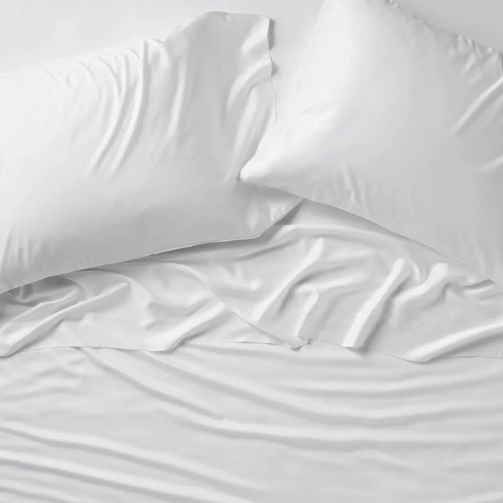 Casaluna 400 Thread Count Rayon from Bamboo Bed Sheets Set, Comfy Bedding Sets for Bedroom Use
