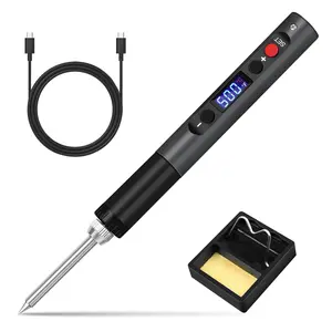 65w LCD Display Soldering Iron Set, Corded Solder Iron, Type-C Fast Heating Welding Pen, Adjustable Temperature 180-500°c, Soldering Tool Kit