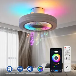 【SummerVibes】Lumary Modern Smart Home WiFi & Bluetooth Ceiling Fan with RGBAI Light, 18-Inch Low Profile, 6 Speeds, Reversible, Compatible with Alexa, Google Assistant, Remote Control