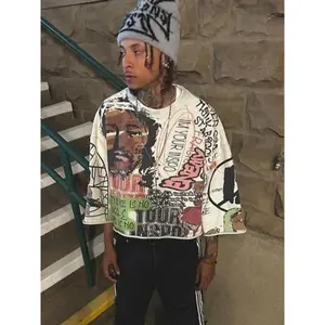 220g Heavyweight Cotton Men's Graphic T-Shirt - Bold Letter & Portrait Print, Regular Fit Round Neck Short Sleeve, Machine Washable Summer Casual Tee for Adults