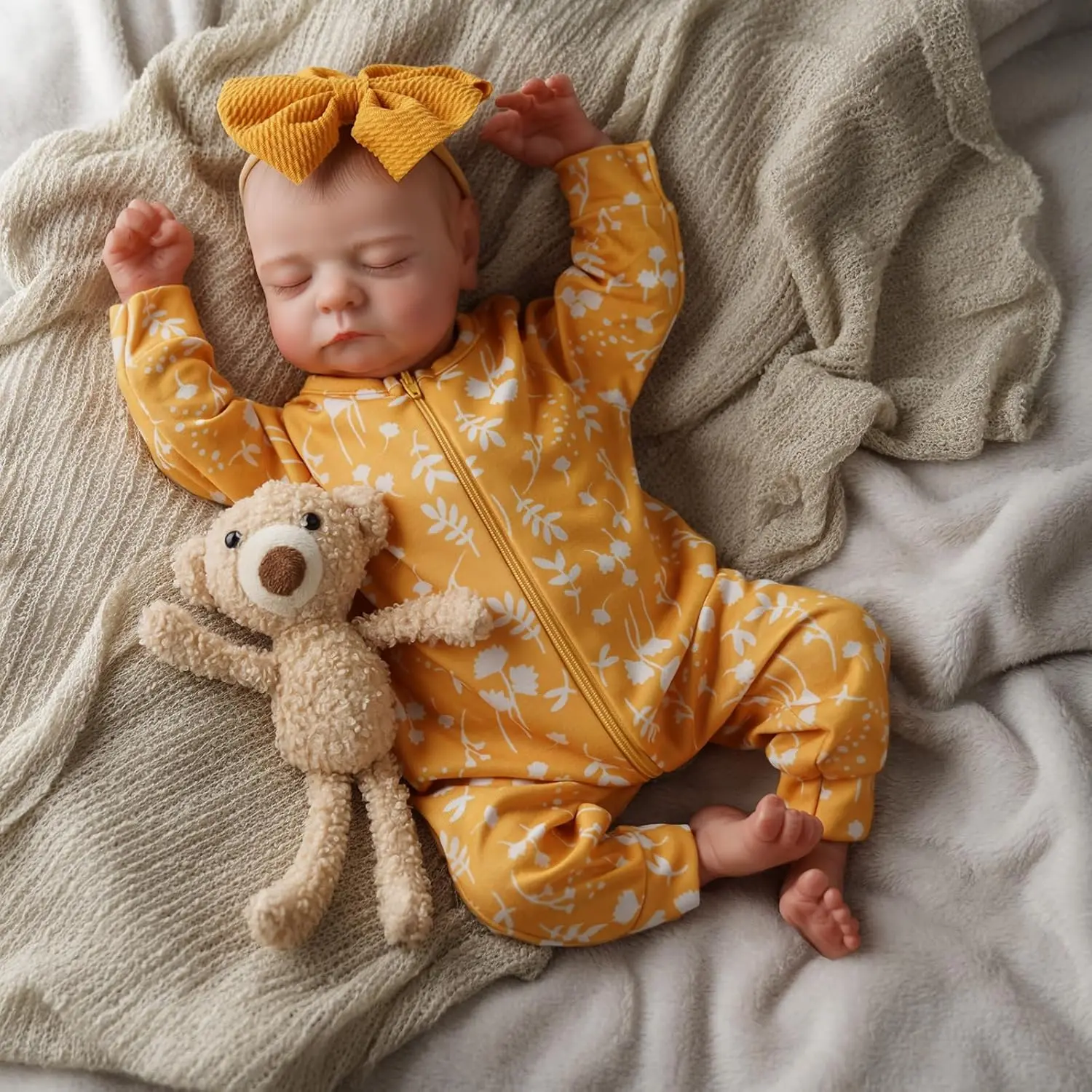 #Summervibes#DealsForYouDays BABESIDE Lifelike Reborn Baby Dolls 20Inch Full-body Vinyl Real Life Baby Dolls with Toy Accessories for Kids Age 3+ Perfect Gifts for Mother's Day Valentine's Day Children's Day & Christmas Baby Bottle Birth Card