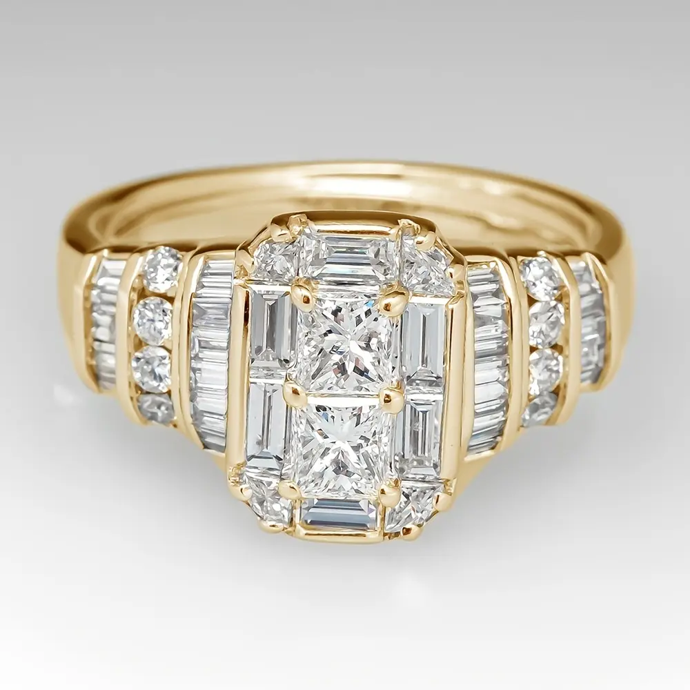Elegant Square Ring for Women, Silver Plated Copper with a Simple Cubic Zirconia Setting for Everyday Wear