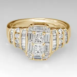 Women's Luxury Silver Plated Square Synthetic Zirconia Ring - Simple and Stylish Design, Synthetic Cubic Zirconia Mosaic, Copper Base |   Perfect for Daily Occasion |   Durable Silver Plated Finish