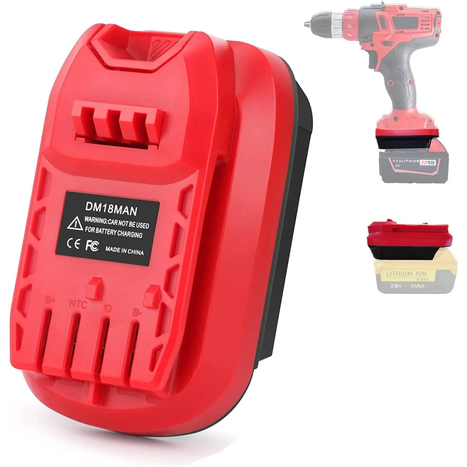 This adapter is specifically designed to connect DeWalt MAX XR lithium batteries and Milwaukee M18 18V lithium battery packs to Craftsman V20 power tools.It means you can use Craftsman V20 tools with these batteries, no need to buy V20 batteries., Abs Pla