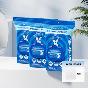 Matern’ella Hanging fragrance free Wet Wipes with Probiotics, XL Size Adult Wipes Made of Plant - Based Fibers，Alcohol-Free,Butt Wipes, 240/640 Wipes in Total   Wet Wipes with Sustainable Hygiene Soft Mild Formula Suitable for Travel toilet paper