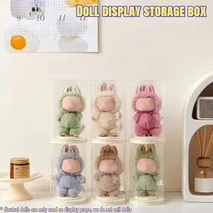 Rotating Display Case with Metal Clips & Flexible Arms,Clear Figure Display Case with Dust Proof Cover,for 17/15cm Plush Dolls&Gundam HG/RG/SD 1/144 Scale, Stackable Holder Display Shelf for Collectibles, acrylic organizers NO Dolls