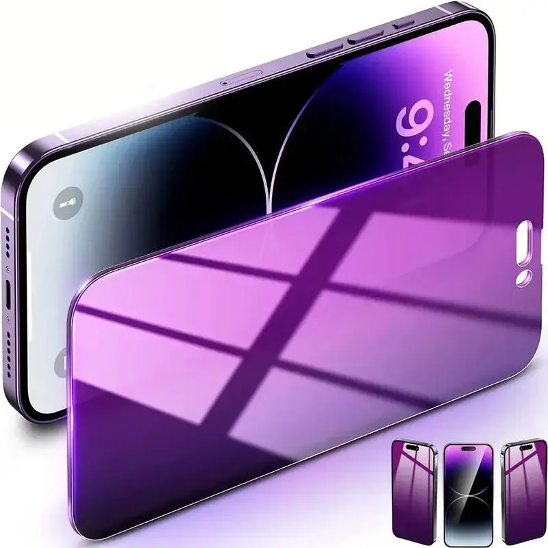 Privacy Tempered Glass Screen Protector, 3 Counts Anti-blue Light Filter Screen Protector, 9H Hardness Scratch-resistant Phone Accessories for iPhone,