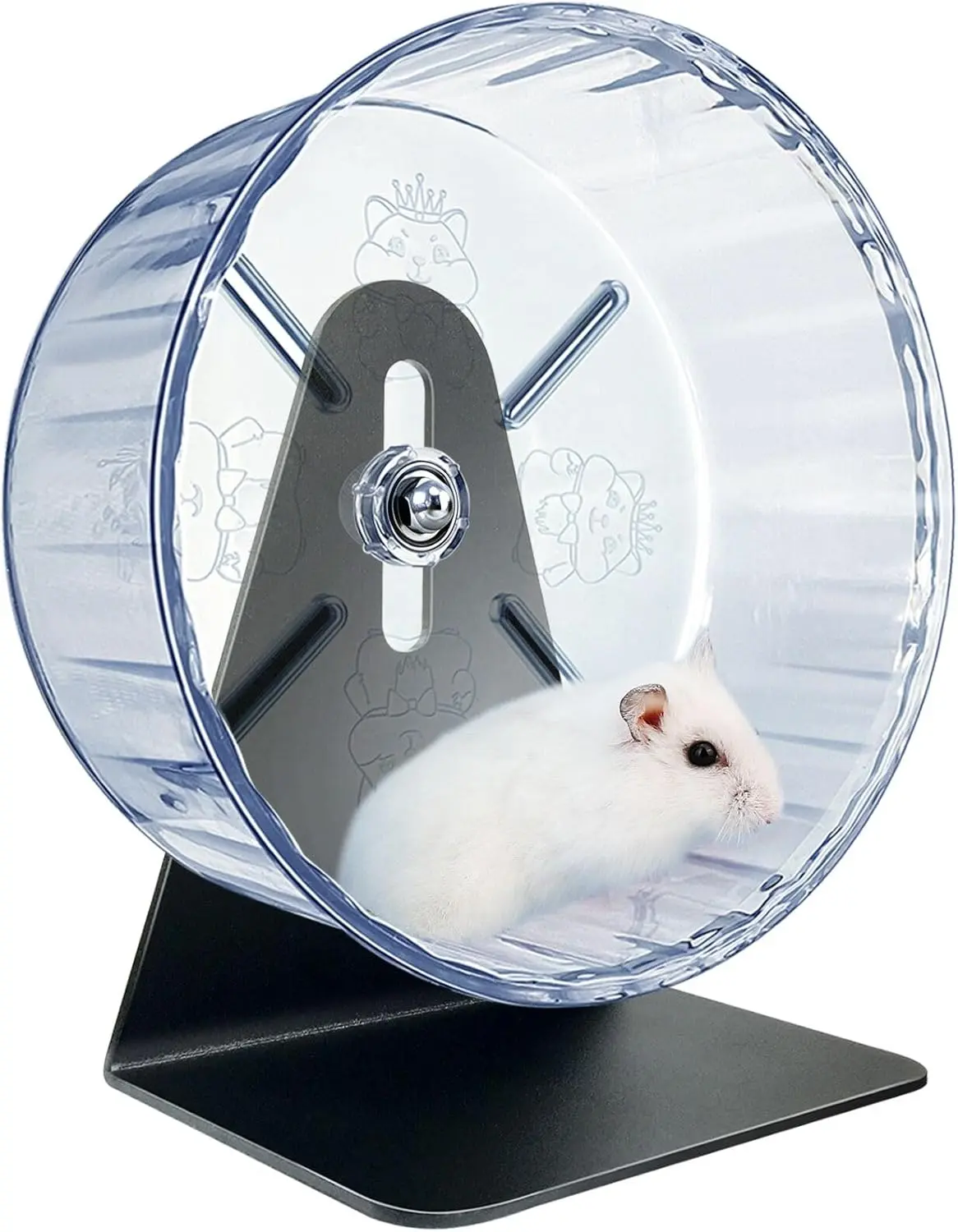 6-Inch Round Plastic Quiet Hamster Exercise Wheel with Adjustable Stand for Hamsters