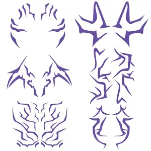 6-piece set Demon Hunter Girls Tattoo Stickers in Purple, Lightning Devil Hunter Party Character Makeup Face Stickers