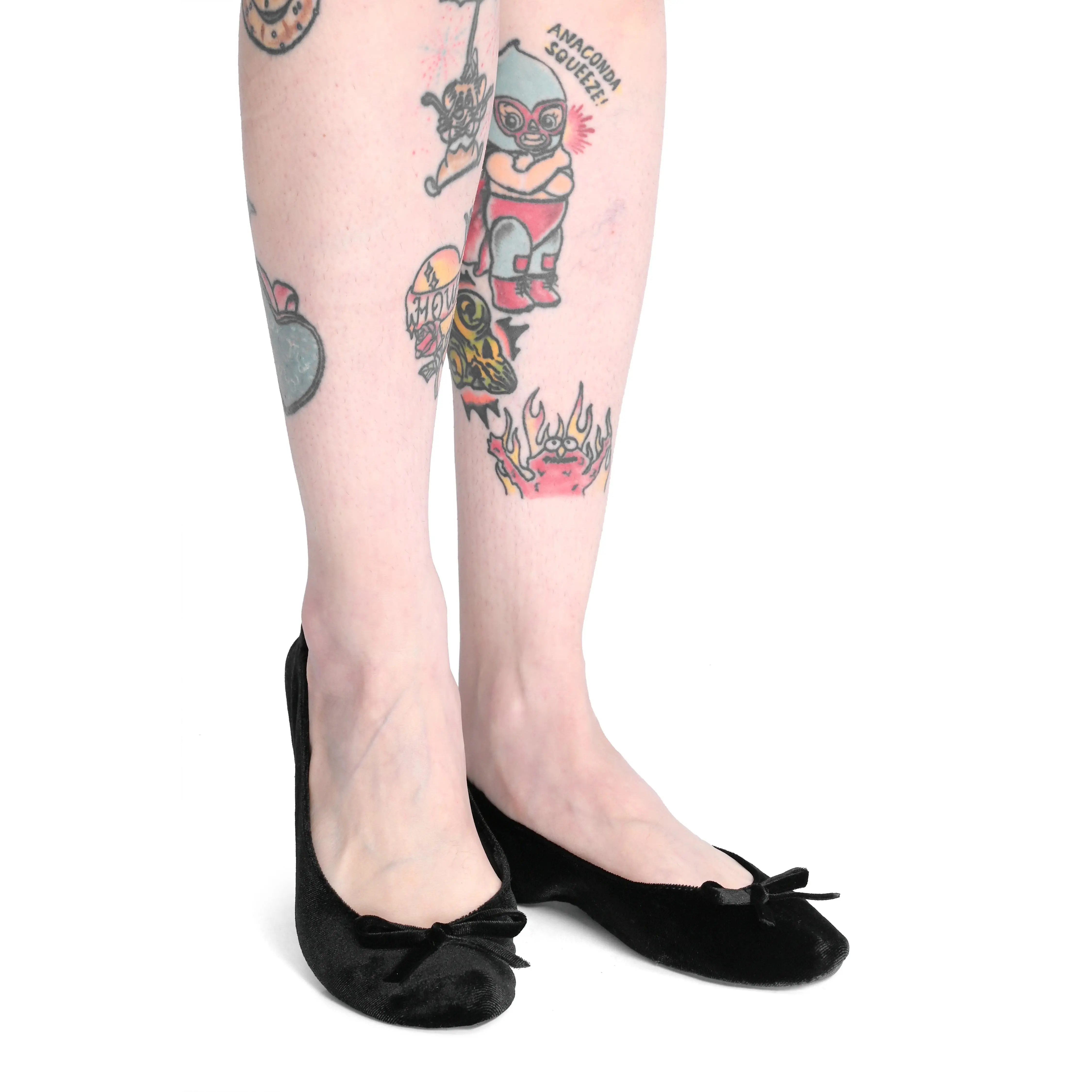 Black Velvet Folding Flats