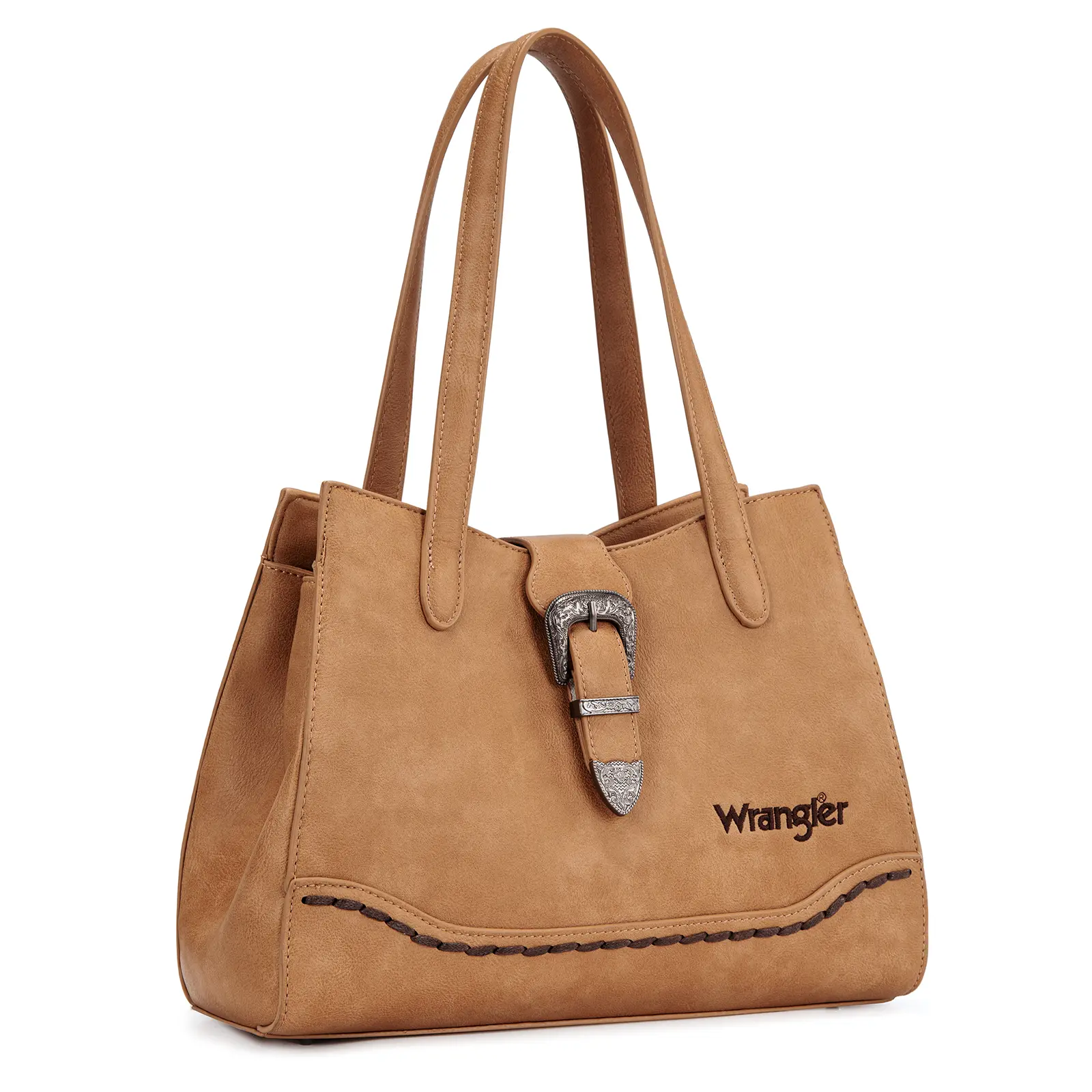 Wrangler 3-Compartment Tote Bag for Women, Medium Western Shoulder Purses and Handbags Vintage Satchel Bags