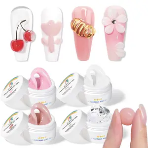 BRN 4PCS Solid Builder Gel Set – Non-Sticky Hard Solid Gel for Nail Extensions, Strengthening & 3D Sculpting – UV/LED Cure, Beginner-Friendly