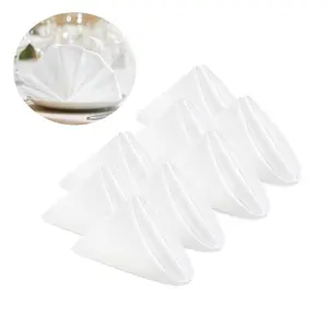 50 lightweight satin napkins, measuring 16.93 x 16.93 inches. These elegant dinner napkins are perfect for wedding parties, party supplies, and serve as bulk square cloth napkins for banquet decoration.