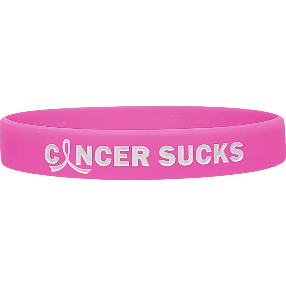 Cancer Sucks Silicone Wristband Bracelet - Pink