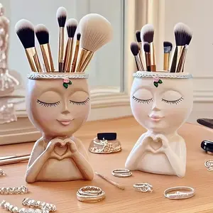 Luxury Modern Women's Makeup Storage Box, Cosmetics Organizer Storage, Beauty Organizer, Elegant and Gold Design with Floral Patterns, Perfect for Makeup Brushes and Bathroom Essentials