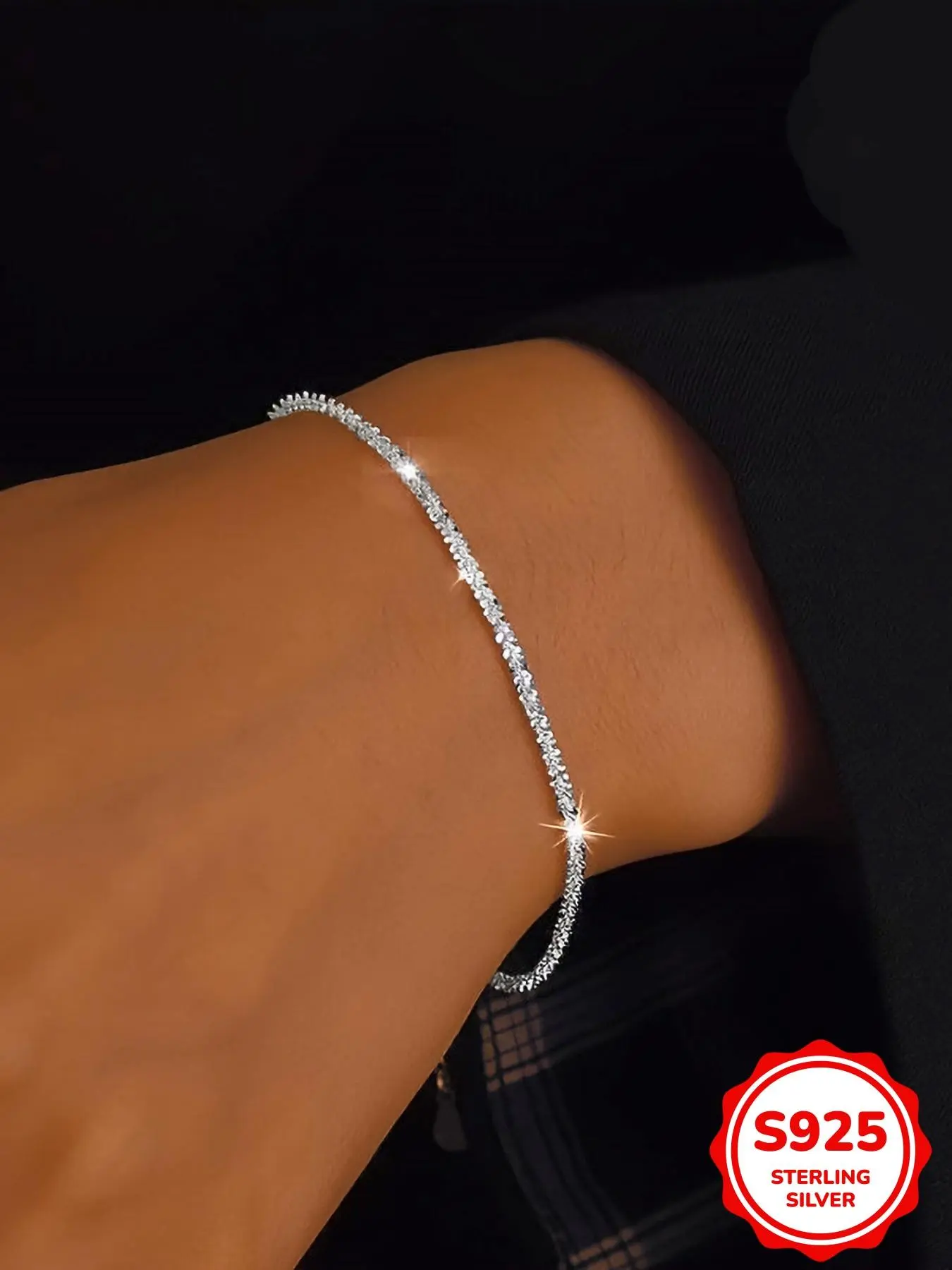 Minimalist 925 Sterling Silver Bracelet, Fashionable Jewelry for Women & Girls, Trendy All-match & Exquisite Jewelry for Birthday Gift, Trendy Fine Jewelry, Jewelry Bracelets