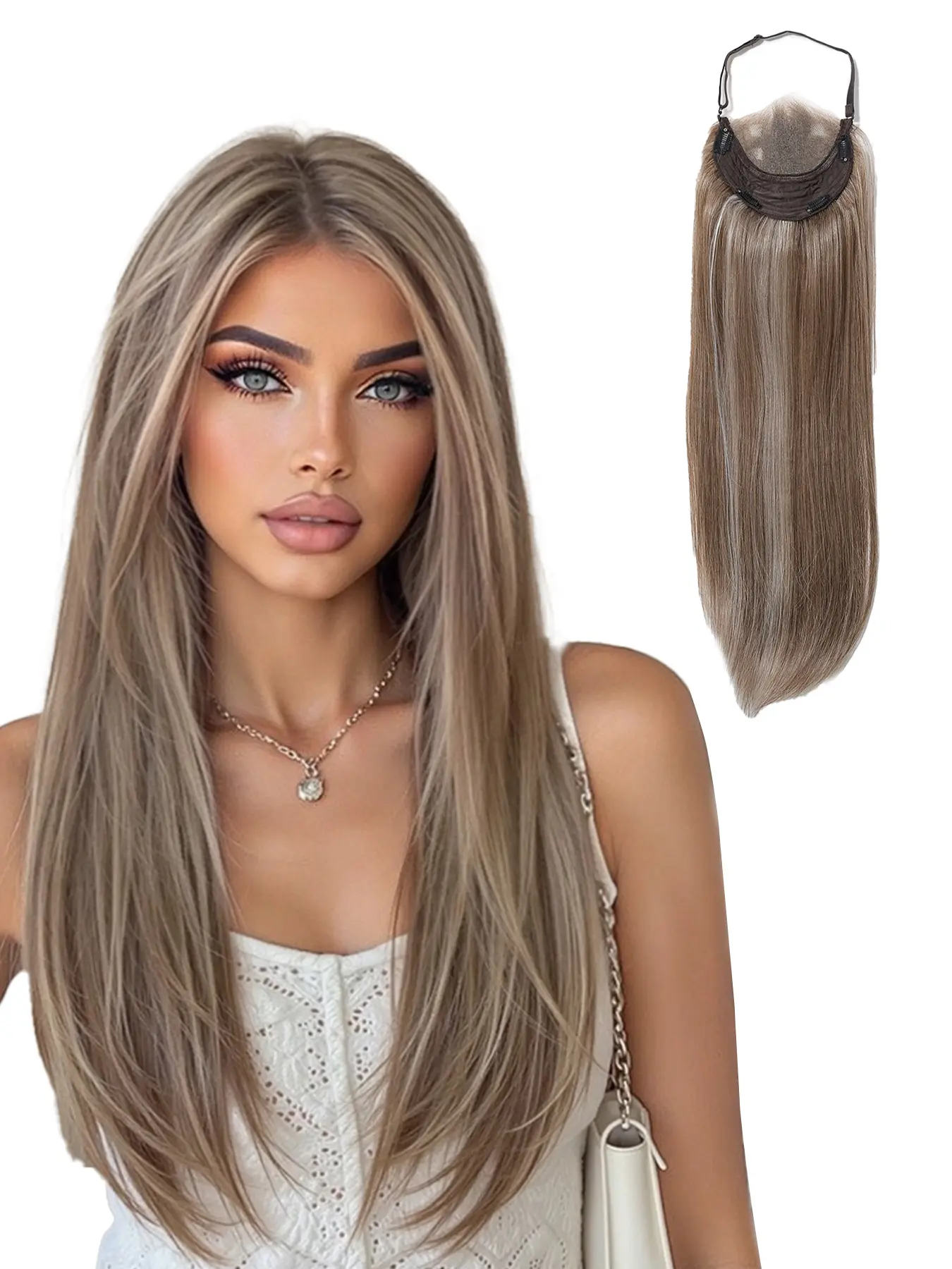 Luxury 6x6 Inch Front Lace Pre Cut Wig Cap, Lace Hairline Wig, High-Quality Synthetic Hairpiece for Women, Clip-In Hair Topper, Adds Volume, Adjustable Strap, Natural Looking Wigs