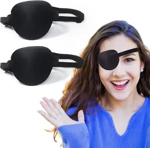 Eye Patches for Adults，2 Pcs Medical Eye Patches for Amblyopia Lazy Eye Patches for Left or Right Eyes，Black 3D Adjustable Eyepatch