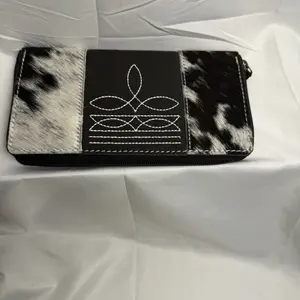 Cowhide & Leather Western Wristlet Wallet