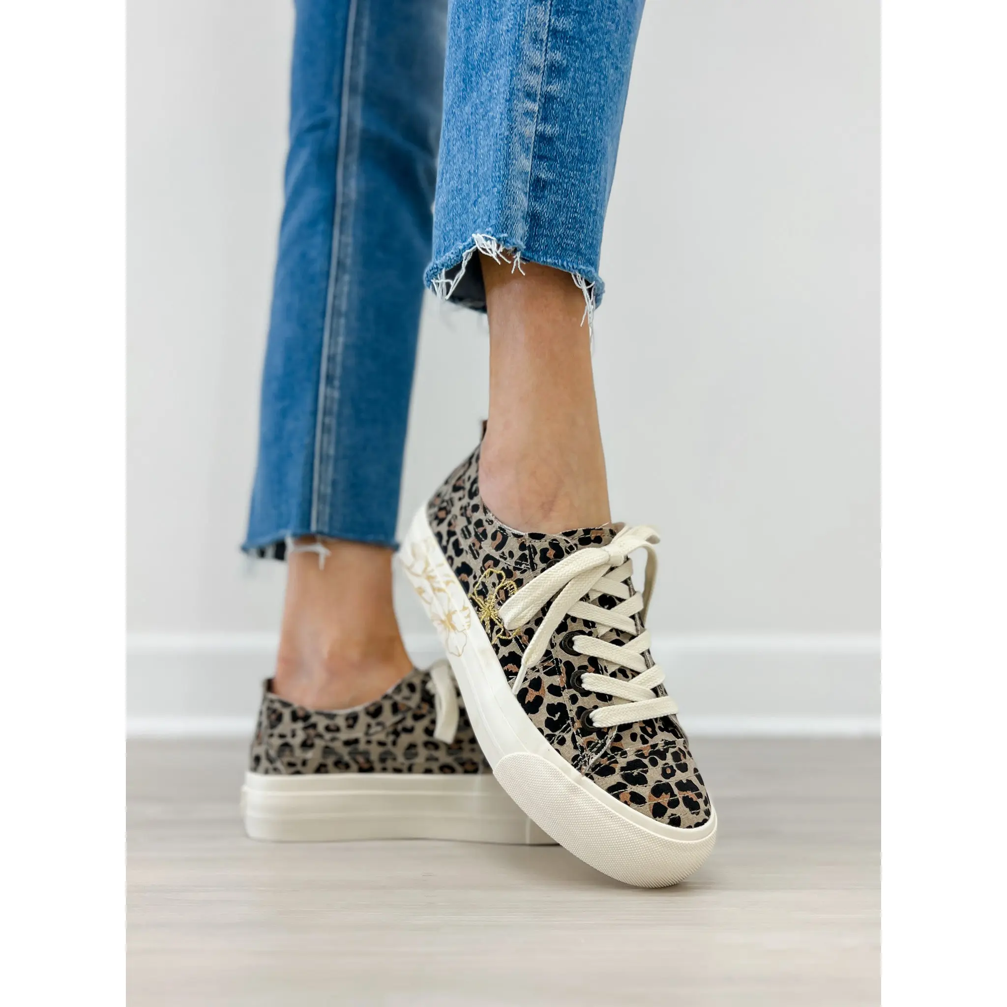 Blowfish Tennis Shoes Sadie Sun 10 in Tan Leopard