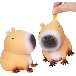 Extra Large & Super Soft Capybara Stress Balls, 2-Pack! Squishy Stretchable Fidget Toys, Cute Animal Squeeze Toys for Kids Party Favors, Office & Classroom Sensory Stress Relief