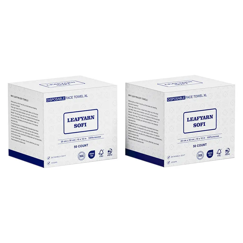 Magnetic closure box cover disposable face towel, each box contains 50 pieces. Portable multi-functional dry and wet dual-purpose towel, soft towel suitable for household use, bathroom and outdoor travel. Absorbent and breathable.